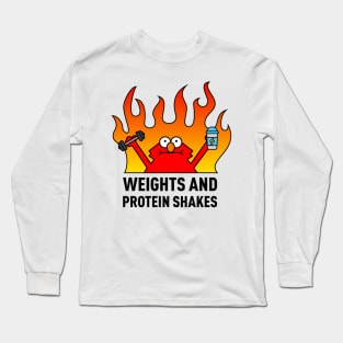 Weights and Protein Shakes Long Sleeve T-Shirt